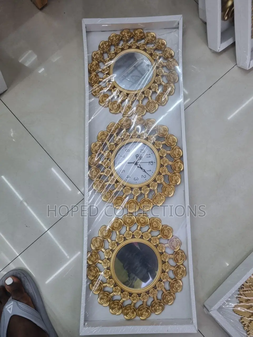 Gold 3 In1 Wall Decor Clock