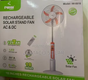 Original Iwin Rechargeable Solar Standing Fan AC/FC