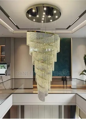 Creative Crystal Staircase Chandelier Modern Spiral Design