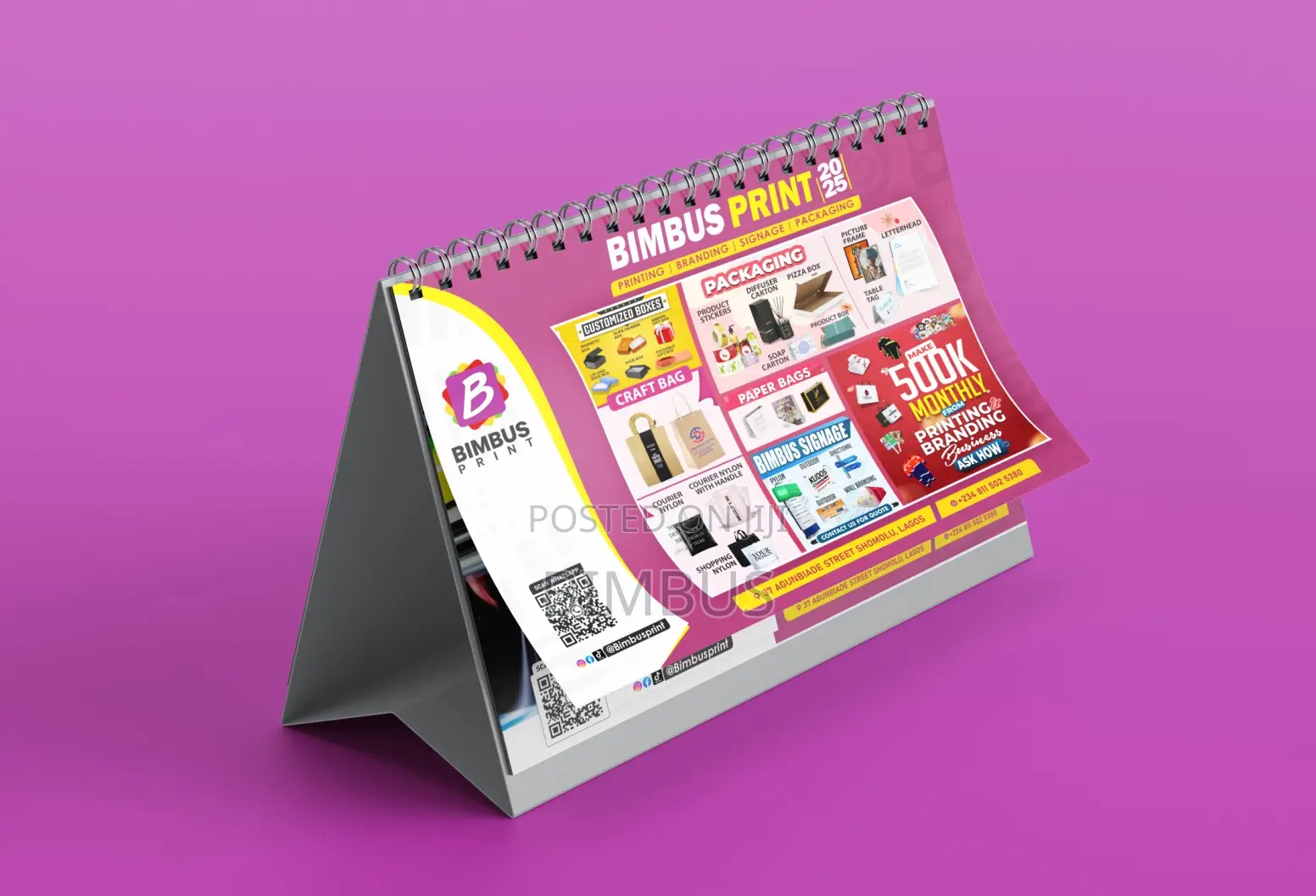 A6 Table Calendar