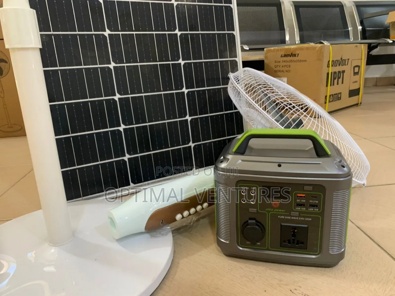 350W Solar Generator + Panel + Fan