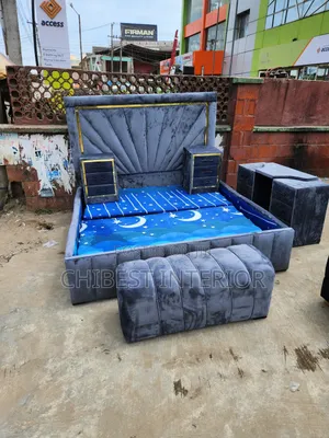 Grey Colour Padded Bed 6by6.