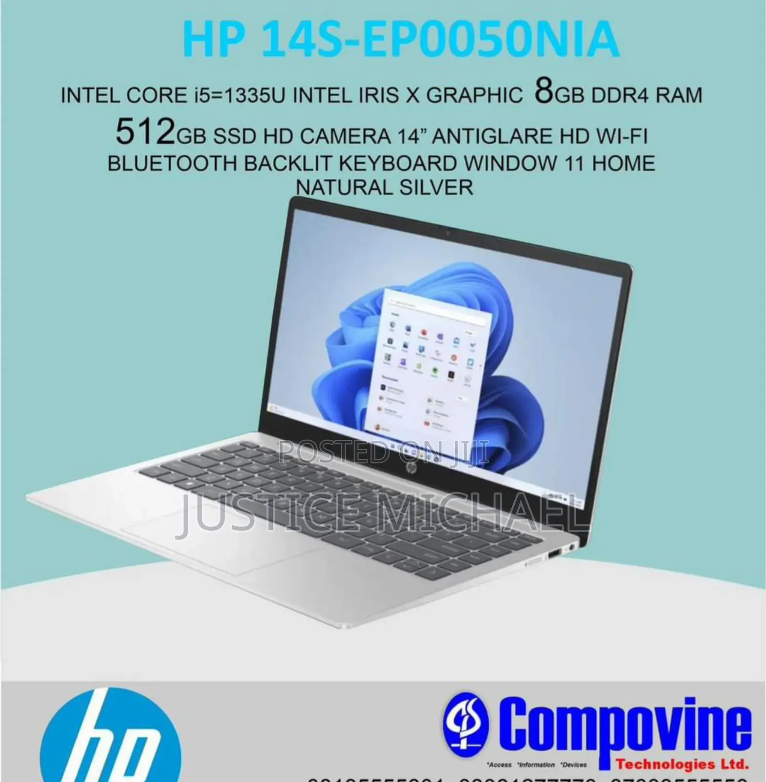 New Laptop HP 14S 8GB Intel Core i5 SSD 512GB