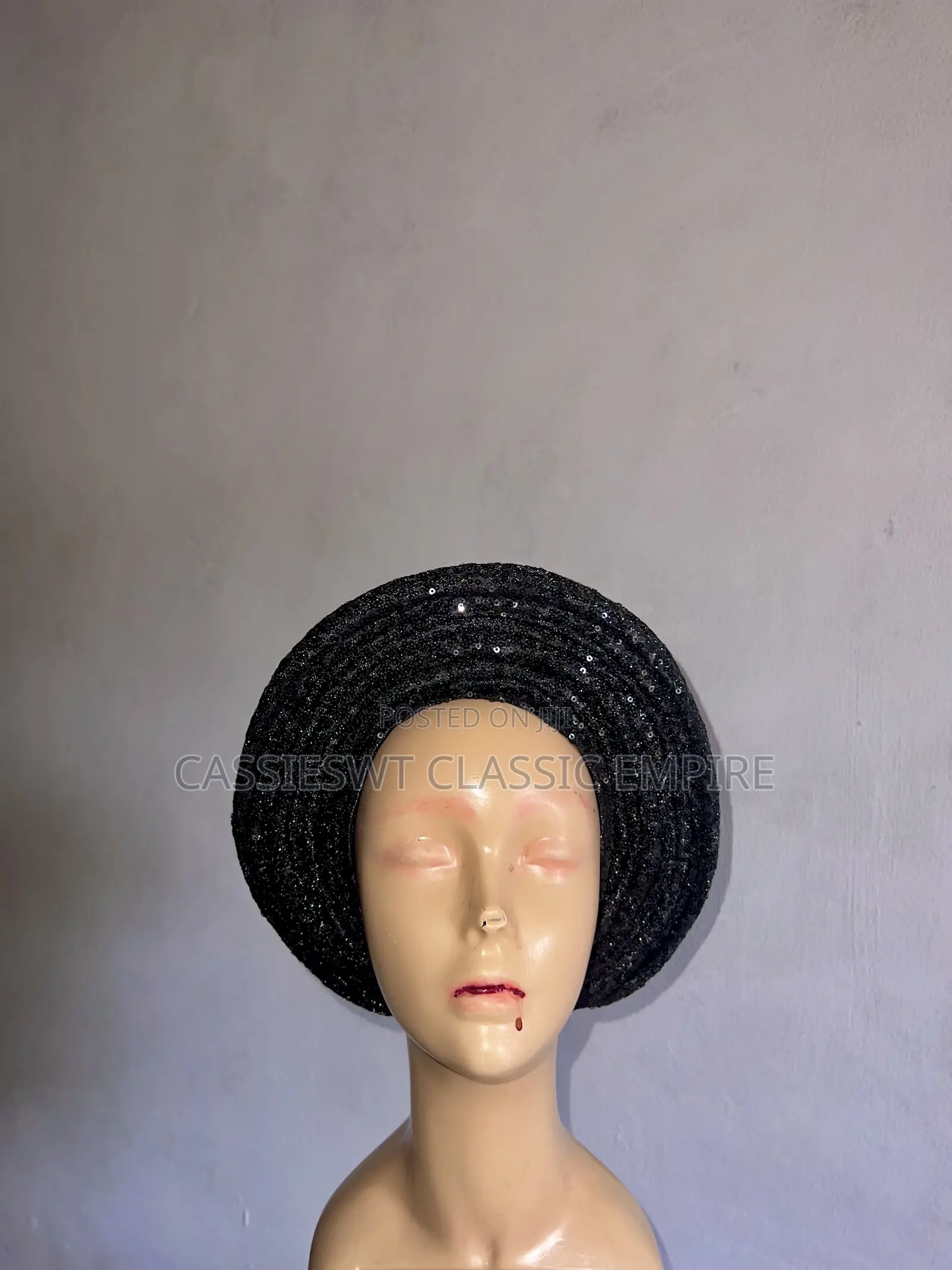 Black Sequins Round Autogele