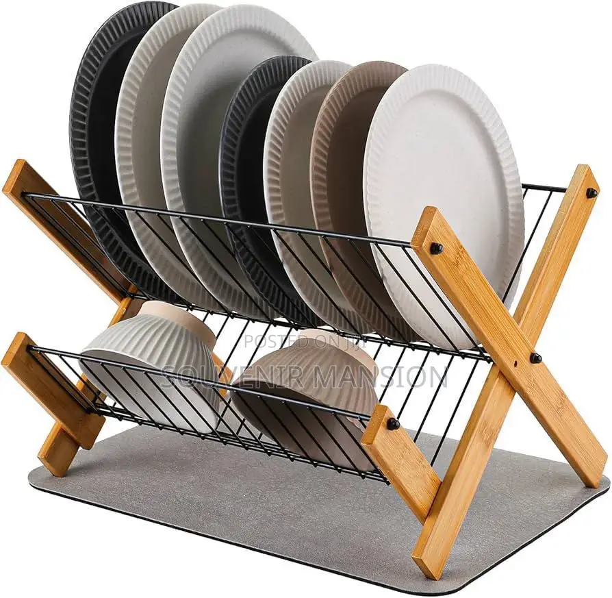 X Shape Bamboo Dish Rack