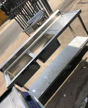 Stainless Steel Double Bowl Sink With Table and Under Shelf