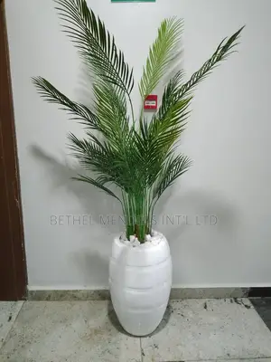Artificial Six Stems Palm With Fiberglass Pot/Planter/Vase