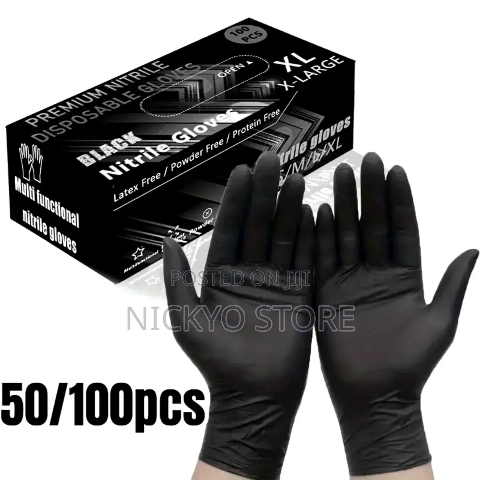 100pcs Examination Powder Free Nitrile Gloves