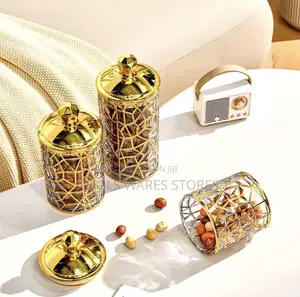 Gold-plated Candy Storage Jar With Lid