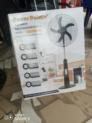 Rechargeable Fan With Panel and 2 Bulbs