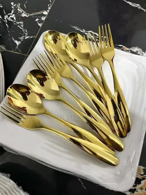 Golden Pleated Spoon