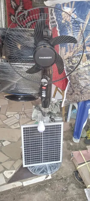 Rechargeable Fan With Panel and Bulb