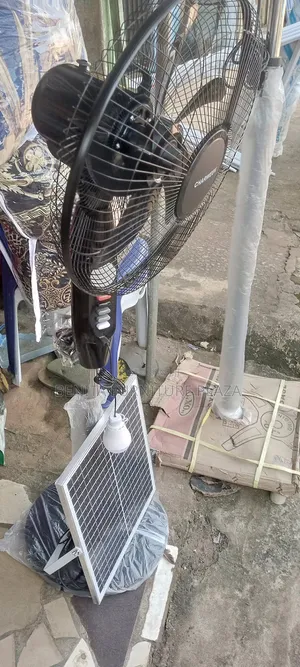 Rechargeable Fan With Panel and Bulb
