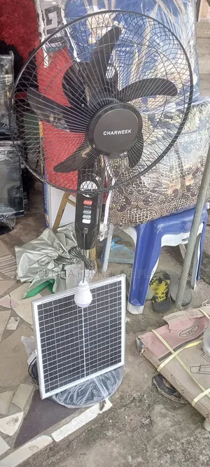 Rechargeable Fan With Panel and Bulb