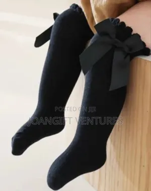Girls Long Socks With Side Bow
