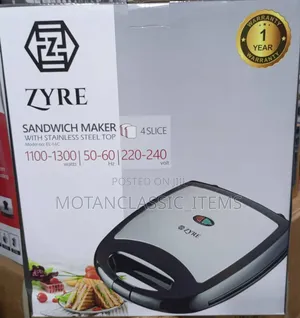 Zyre Sandwich Maker 4 Phase/Toasting Machine