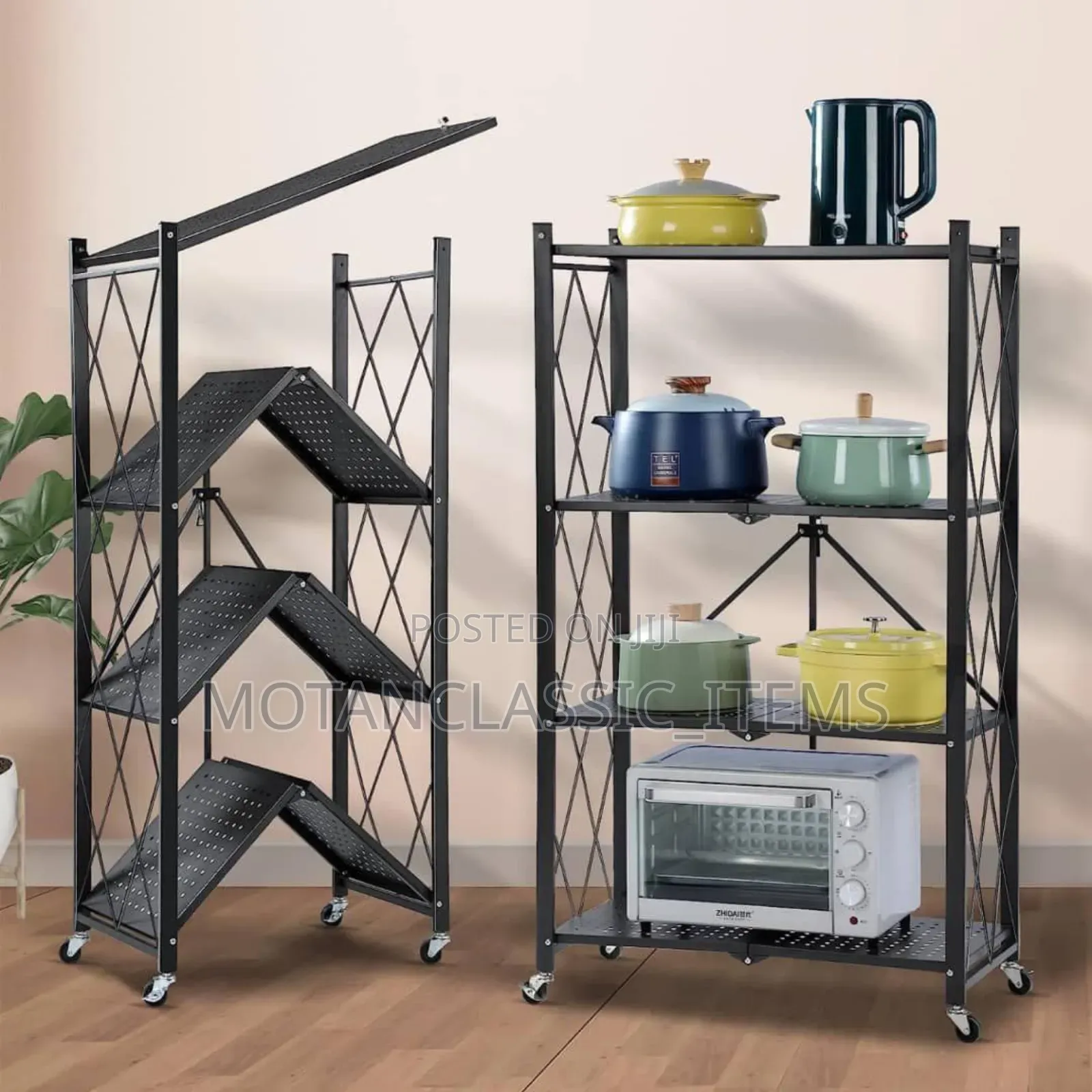 4 Layer Multifunctional Kitchen Storage Rack With Wheels