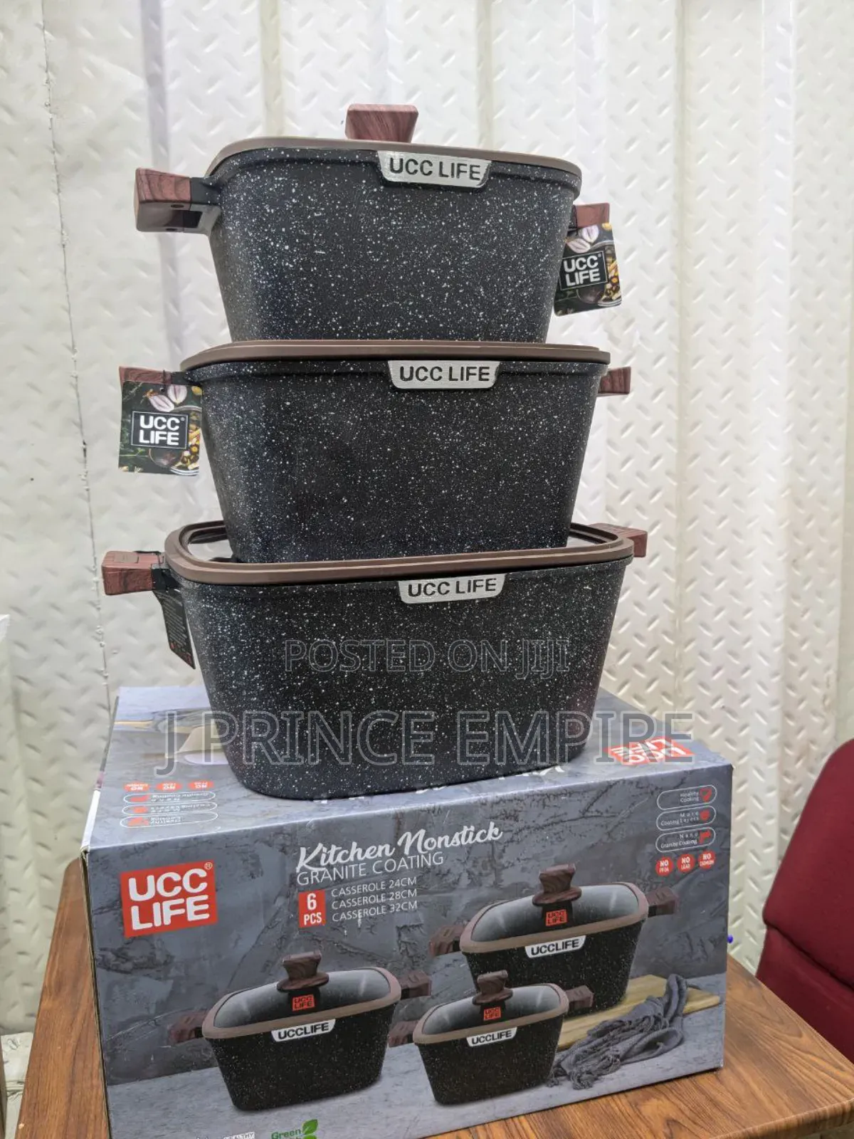 Die-Casting 6 PLS Cookware Set With Granite Coating