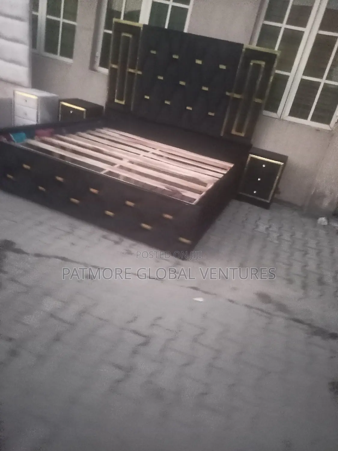 Black Padded Bedframe
