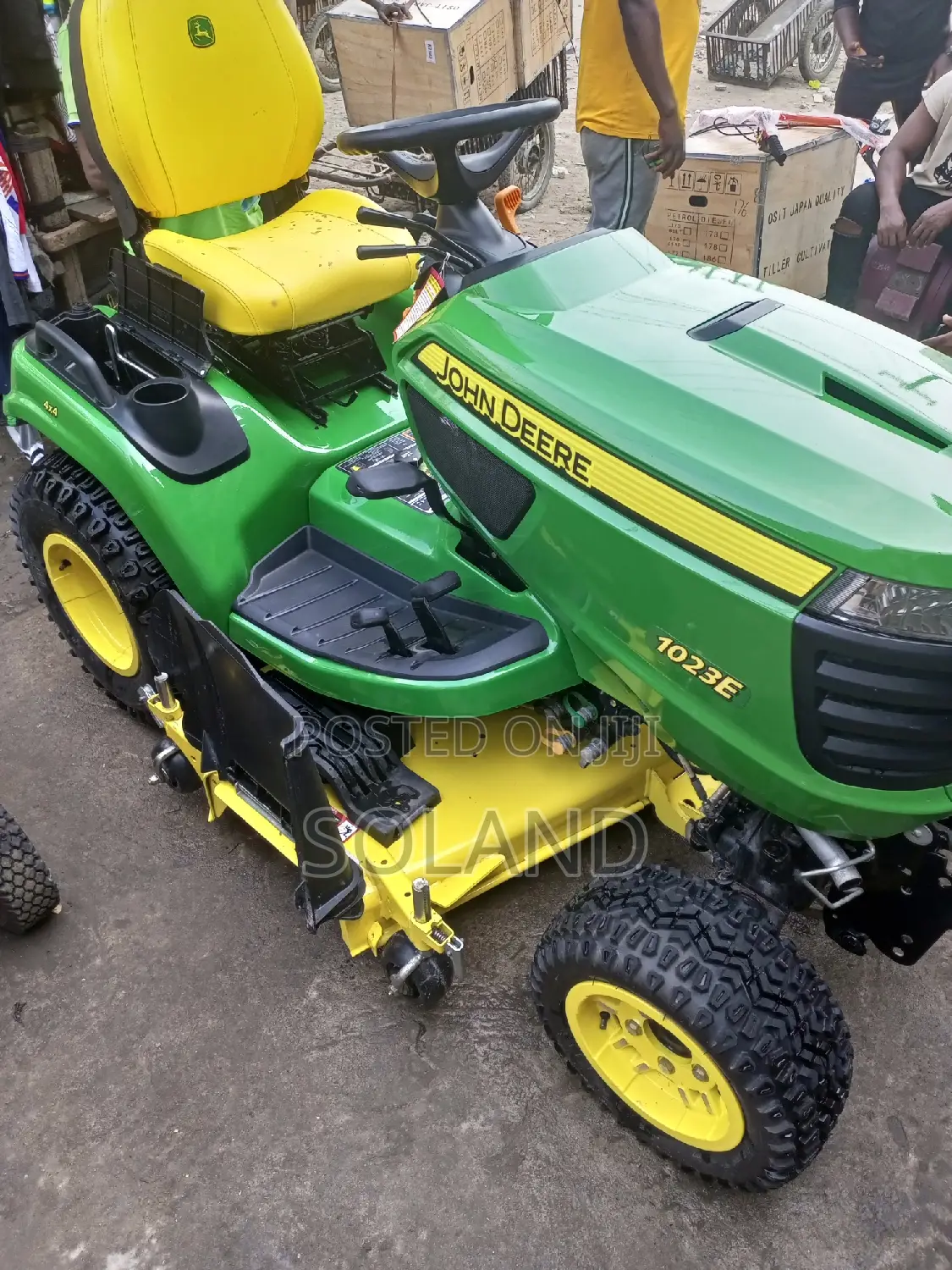 Driving Lawnmower