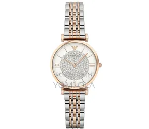 Emporio Armani Silver and Rose Gold Ladies Wristwatch