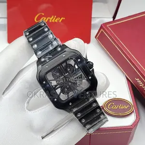 Cartier Black Chain Watch for Women's