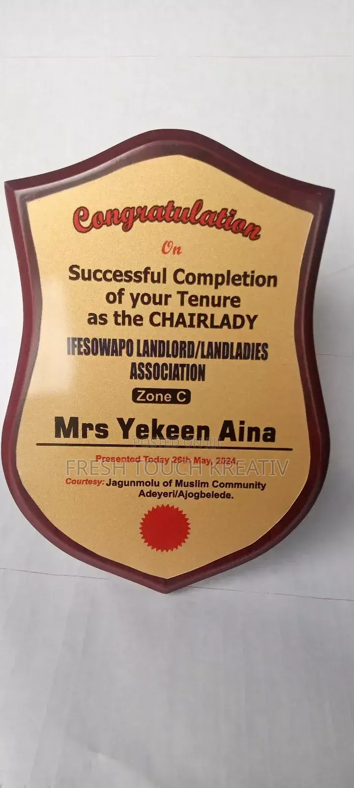 Award Plaque, Trophy and Certificate Award