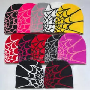 Spider Web Pattern Wool Acrylic Knitted Hat Spider Beanie