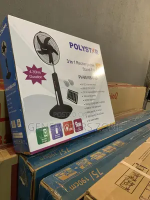 Multiple Speed Settings Polystar 16" Rechargeable Stand Fan