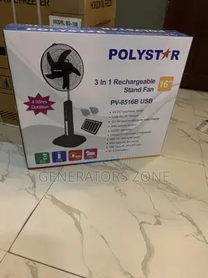 Remote Control Polystar 16" Stand Fan 3 in 1 Rechargeable