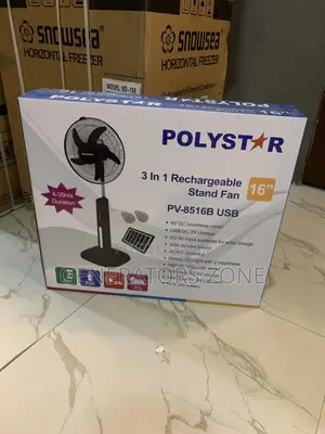 Fan Head Tilt Polystar 16" 3 in 1 Rechargeable Stand Fan