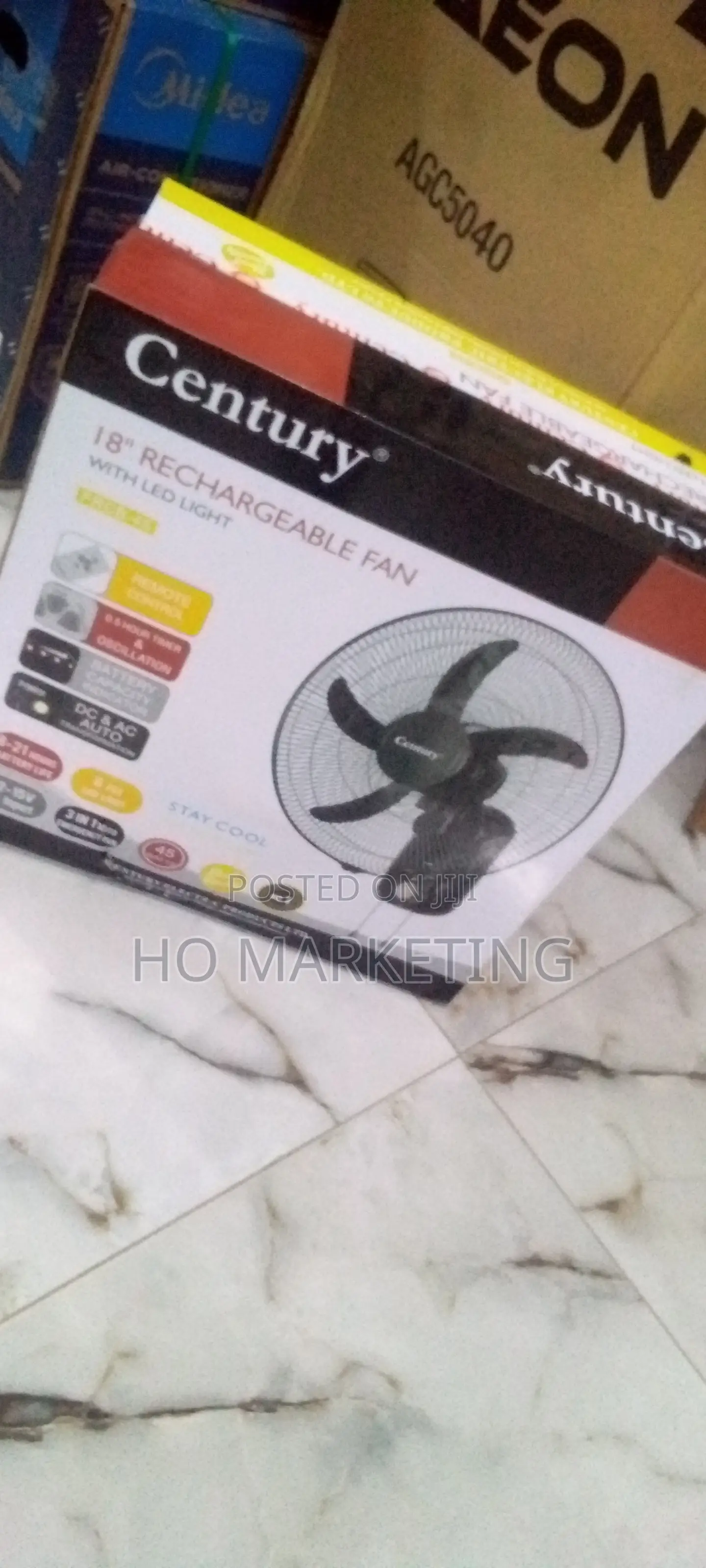 Century 18"Effective Cooling Rechargable Ac/Dc Fan