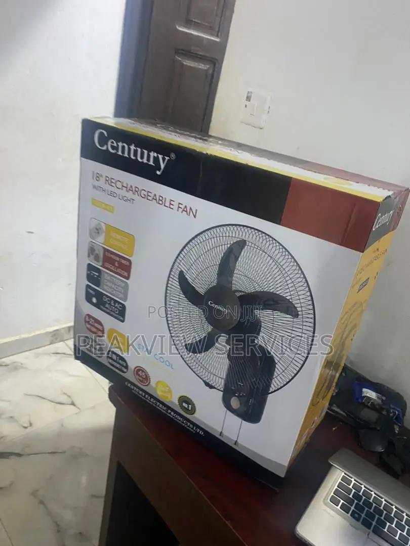 Prefarable Century 18" Rechargeable Fan With LED Light