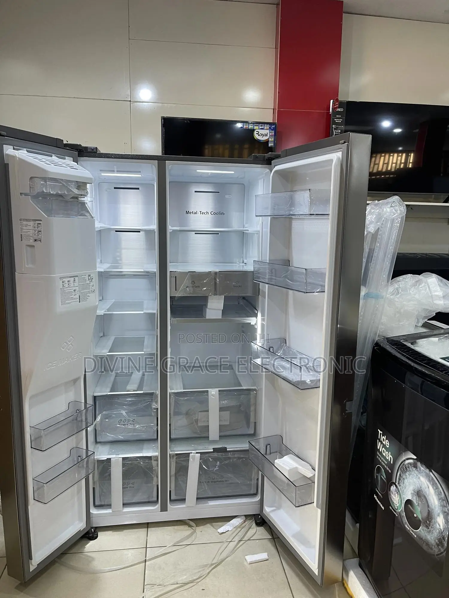 601 Litres Hisense Side By Side Refrigerator