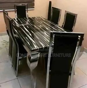 Marble Dining by Six Chairs