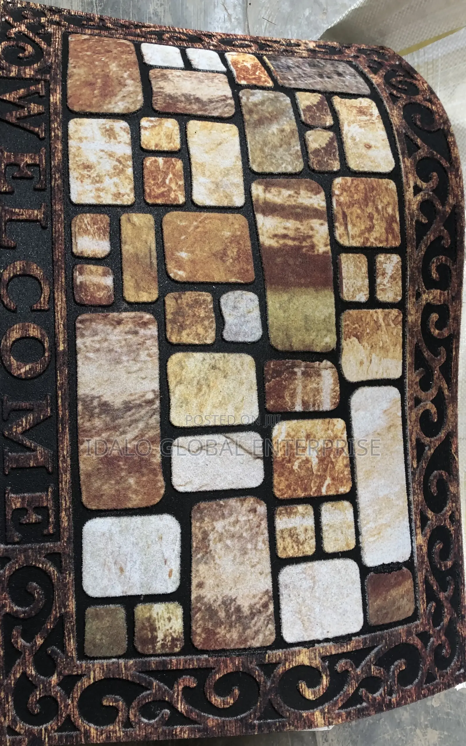 Welcome Stone-Printed Door Mat