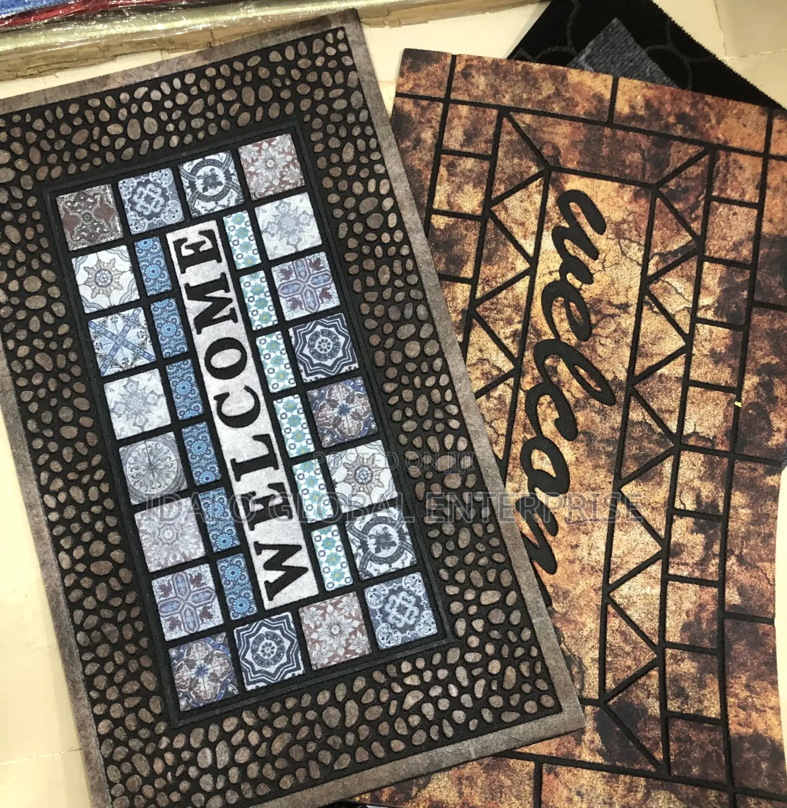 Welcome Stone-Printed Door Mat