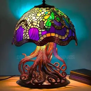 Stained Glass Plant New Vintage Decorative Table Lamp