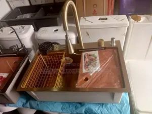 Gold Kitchen Sink With Complete Accessories