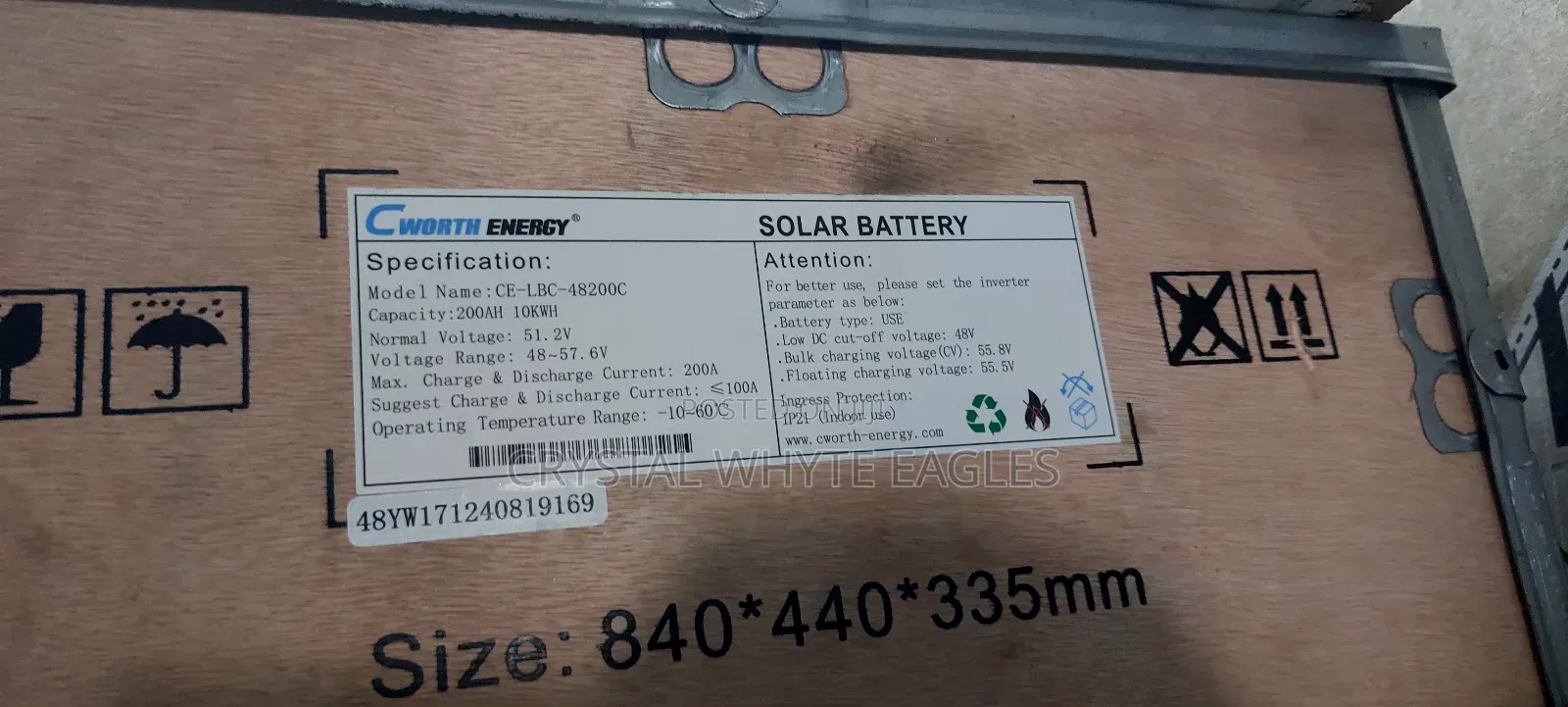 10kwh 51.2v LPBF Cworth Lithium Phosphate Iron Battery