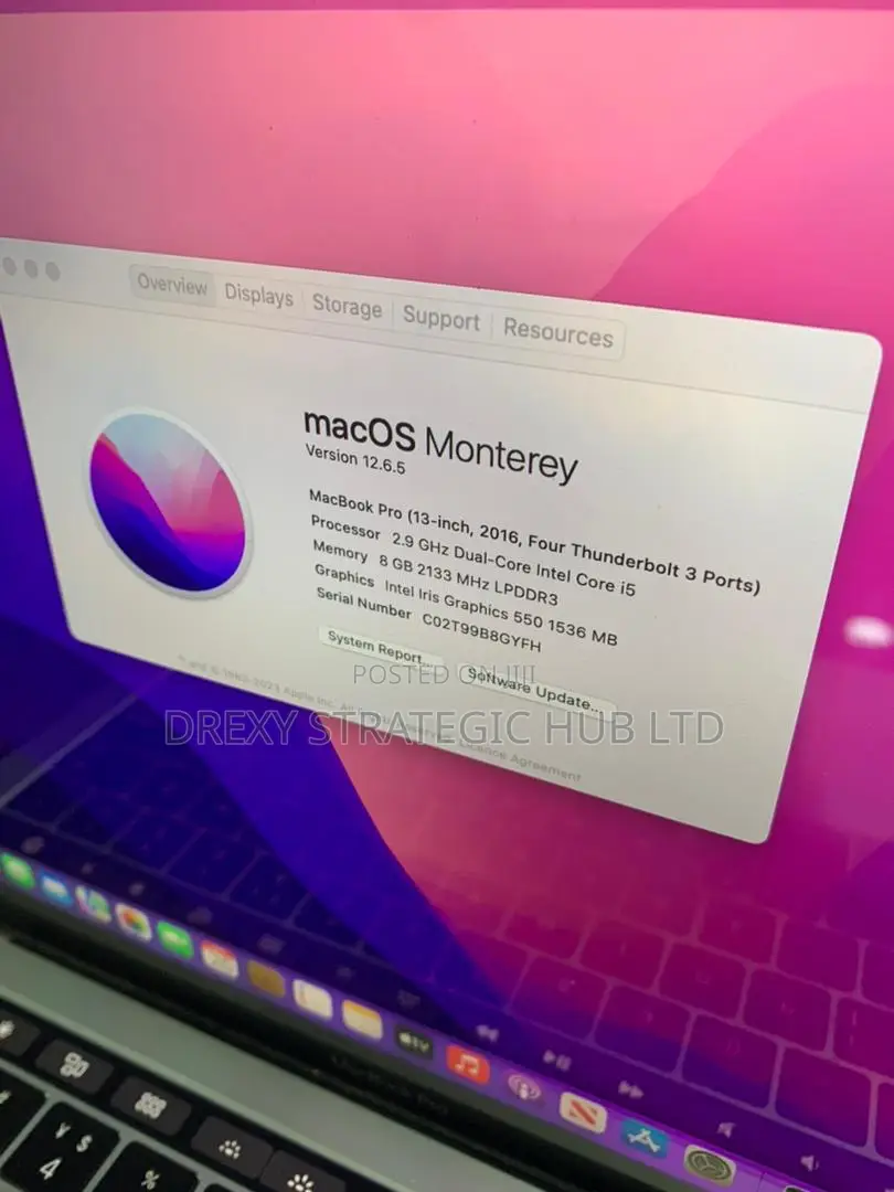 Laptop Apple MacBook Pro 2016 8GB Intel Core i5 SSD 256GB