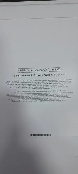 New Apple MacBook Pro 2023 M3 Max 16-Inch 48GB Apple M3 Max SSD 1T