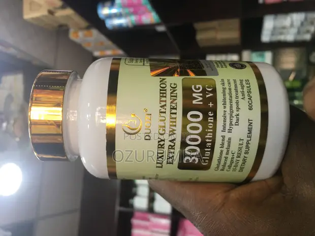 luxury glutathione extra whitening LUXURY GLUTATHIONE EXTRA WHITENING CAPSULES ○Bei shs elf 80,000/= 🗨Faida  🌸 inatakatisha na kukufanya uwe na rangi moja mwili mzima 🌸 inaondoa dark  sports mwilini na usoni 🌸 inasaidia kuondoa tatizo la main image 1