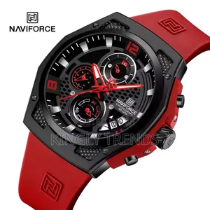 Photo - Waterproof Rubber /Leather Naviforce Wristwatch