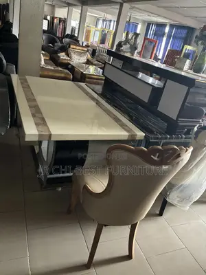 Quality Imported Foreign Marble Dinning Set Six Seater Chair