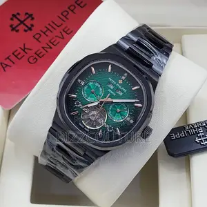 Original Patek Philippe Chronograph Black Chain Watch