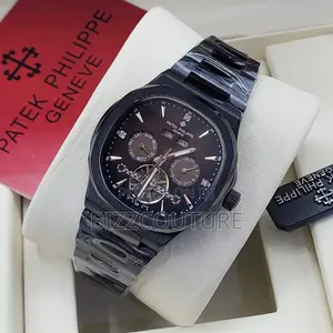 Original Patek Philippe Chronograph Black Chain Watch