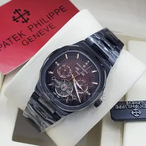 Original Patek Philippe Chronograph Black Chain Watch