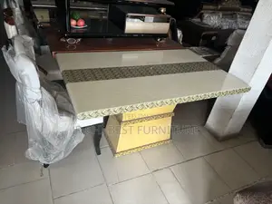 New Quality Marble Dinning Top With Six Seater Chairs