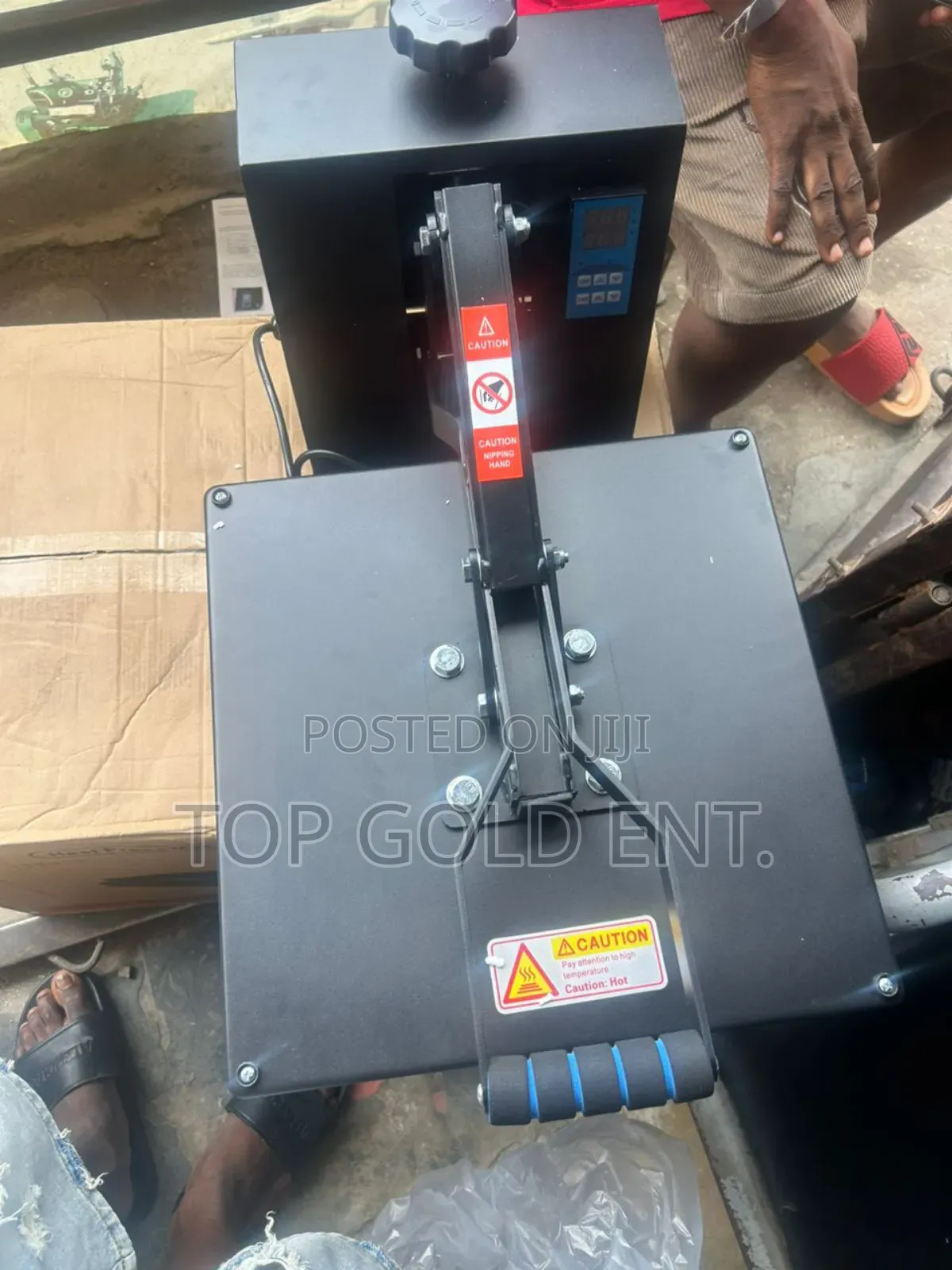 38” Heat Press/Stonning Machine.